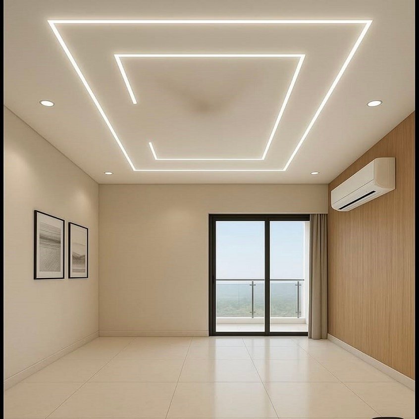 تصميم سقف جبس بورد مع إضاءة مخفية 